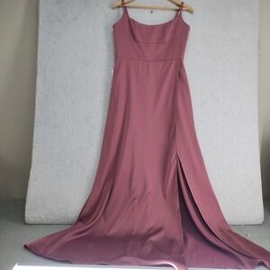 AZAZIE Dress Womens A8 Spaghetti Strap Bridesmaid Formal Gown Long Dusty Rose
